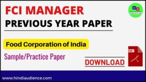 Read more about the article FCI Manager Previous Year Paper with Solution